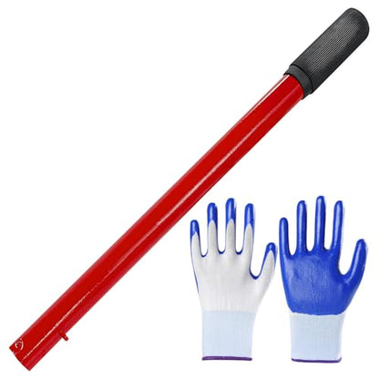 2 Ton Jack Handle Replacement, Horizontal Hydraulic Jack Handle Replacement Kit with Gloves, Anti-Slip Grip Steel Jack Lifting Handles for Most Vehicles, Car Accessories (Red) - color: Red, 2 Ton