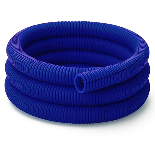 Electriduct Split Wire Loom Tubing Polyethylene Corrugated Flexible Conduit - 1.5" Nominal Size - 10 Feet - Blue - color: Blue, size: 1.5 Inch - 10 Feet