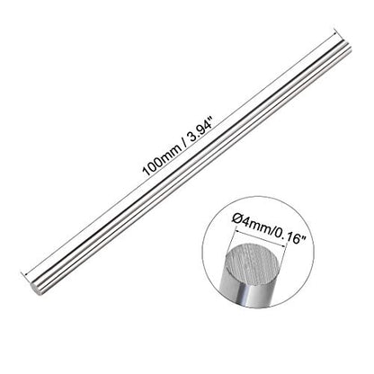 uxcell K20 Tungsten Steel Lathe Round Rod Solid Shaft Bar 4mm Dia 100mm Length - size: 4mm