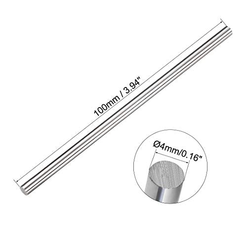 uxcell K20 Tungsten Steel Lathe Round Rod Solid Shaft Bar 4mm Dia 100mm Length - size: 4mm