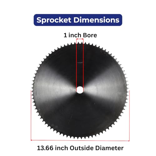 Jeremywell #40 Roller Chain Sprocket, 84 Tooth A-Plate, 1" Bore