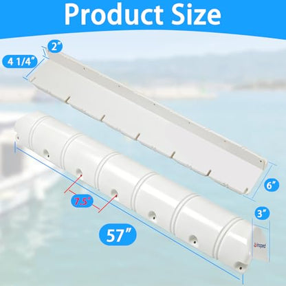 Dock Bumpers,48 Inch/57 Inch Boat Dock Bumpers for Edge and Side - color: White-1Pack, size: 57 Inch