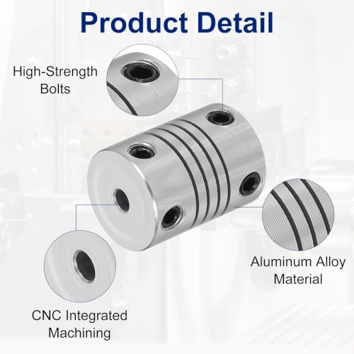 Flexible Shaft Coupling(3mm|4mm): 4 Pcs Silver Aluminum Alloy - color: Silver, size: 3mm x 4mm (15mm OD, 25mm L)