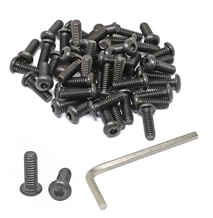 iexcell 50 Pcs 1/4-20 x 3/4" Alloy Steel 10.9 Grade Hex Socket Button Head Cap Screws Bolts Kit, Black Oxide Finish - size: 1/4-20 x 3/4"