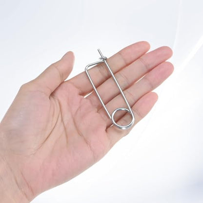 M METERXITY 6-Pack Brooch Shape Cotter Safety Pin, 2x45mm Spring Steel Pins Quick Lock Brooch Fastener for Garden/Lawn/Farm Hook, Heavy Retainer Clips - size: 2x45mm