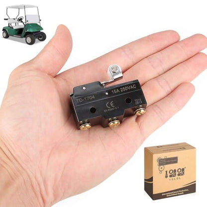 10L0L Golf Cart Accelerator Micro Switch,3 Terminal Micro Limit Switch with Roller for EZGO Gas 1983-1994 TXT Marathon Medalist Models, Relpace OEM:10606G1, 10606G2, 17928G1, 31535G1 - size: For EZGO 1983-1994