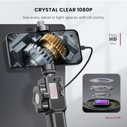 Ralcam Two-Way Articulating Borescope for iPhone&Android - size: 0.33-10FT