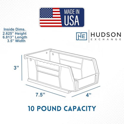 HE HUDSON EXCHANGE 7.5" x 4" x 3" (24 Pack) Plastic Stackable Storage Bin, Green - color: Green, size: 24 Pack