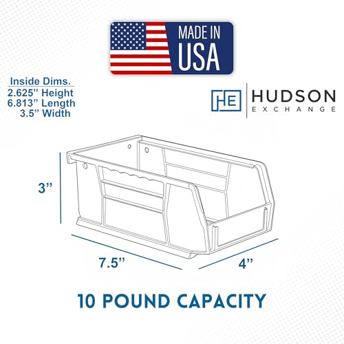 HE HUDSON EXCHANGE 7.5" x 4" x 3" (12 Pack) Plastic Stackable Storage Bin, Red - color: Red, size: 12 Pack