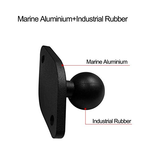 Marine Aluminum 1'' Ball Adapter Base with AMPS Diamand Plate for All Industry Standard 1 inch / 25mm / B Size Socket Arm, Compatible with RAM, Arkon, iBolt and More (Diamand)