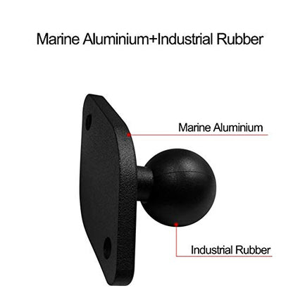 Marine Aluminum 1'' Ball Adapter Base with AMPS Diamand Plate for All Industry Standard 1 inch / 25mm / B Size Socket Arm, Compatible with RAM, Arkon, iBolt and More (Diamand)