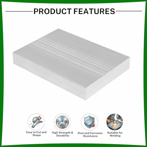 6061 Aluminum Flat Bar, 0.6" Thickness X 3" Width X 4" Length Aluminum Flat Plate, Aluminum Bar for Crafting, Industrial Building - size: 0.6" X 3" X 4"