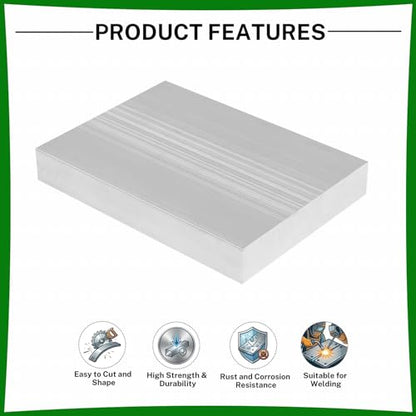 6061 Aluminum Flat Bar, 0.6" Thickness X 3" Width X 4" Length Aluminum Flat Plate, Aluminum Bar for Crafting, Industrial Building - size: 0.6" X 3" X 4"