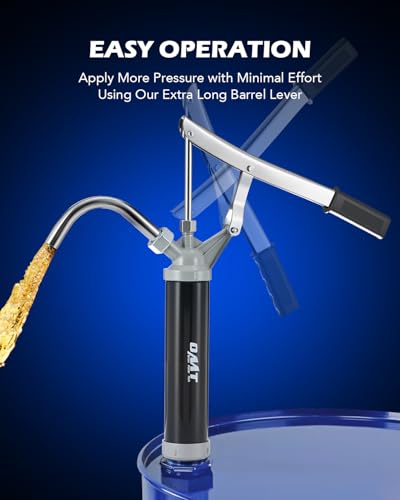 OMT 55 Gallon Drum Pump, Lever Action Barrel Pump for 15 to 55 gal Drums - color: Black Lever Action Steel Pump