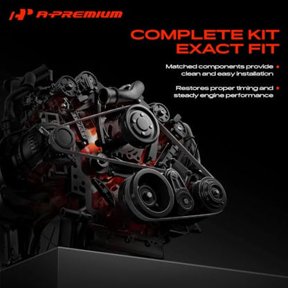 A-Premium Engine Serpentine Belt Drive Kit Compatible with Chevy, GMC