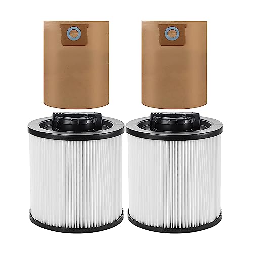 2 Pack DXVC6910 Cartridge Filter for DEWALT 6-16 Gallon Wet/Dry Vacuum - size: 2 PACK DXVC6910 + 2 Pcs DXVA19-4101