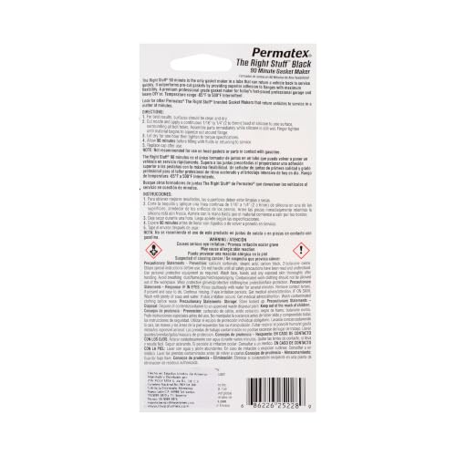 Permatex 25228 The Right Stuff 90 Minute Black Gasket Maker, 3 oz, 1 Count (Pack of 1) - size: 3 Fl. Oz., style: The Right Stuff 90 Min