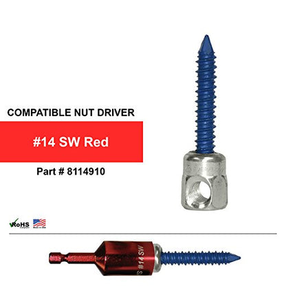 Everflow Sammys 8061957-50 SWC 20 3/8 Inch Screw Horizontally Threaded Rod Anchor Designed for Concrete Structure, Steel with Zinc Finish, Blue Delta Seal, Prevent Snapping (Pack of 50) - size: Pack of 50