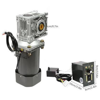 AC 110V 180W Worm Gear Reducer Motor with Speed Controller 1:50 Reduction Ratio Gearmotor Adjustable Variable Speed High Torque Reducer Motor 27 RPM