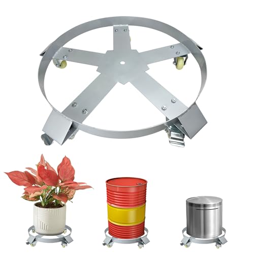 55 Gallon Drum Dolly, 1250lbs Load Capacity 55 Gallon Barrel Dolly Cart Drum Caddy with 5 Swivel Casters Wheel, Non Tipping Hand Truck Capacity Dollies for Warehouse Drum Handling (Silver Gray) - size: 55 Gallon 5 Wheels