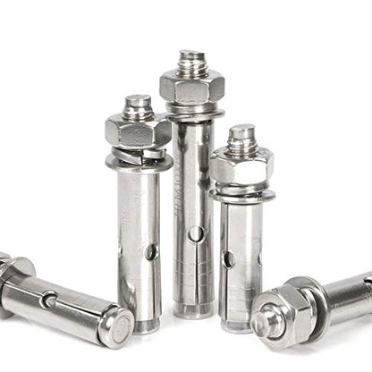 5 Pcs M6 x 70mm 304 Stainless Steel Expansion Bolt External Hex Expansion Screw Bolt Sleeve Anchor，Pool-Safety-Cover Expansion Bolts，for Concrete - size: M6x70mm