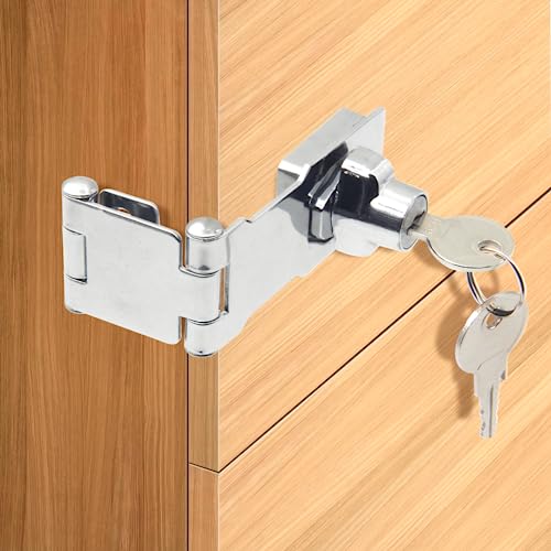 2 Pack Door Lock Hasp Latchs, Collapsible Solid 304 Stainless Steel - color: 2 Pack(Individual Key)