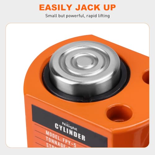 Nilight 5 Ton Hydraulic Cylinder Jack Porta Power Ram Single Acting Lifting - size: 5T Jack