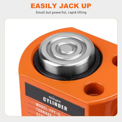 Nilight 5 Ton Hydraulic Cylinder Jack Porta Power Ram Single Acting Lifting - size: 5T Jack