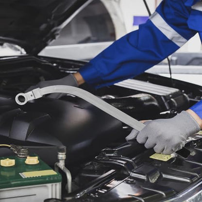 QWORK 15PCS Universal Auxiliary Belt Tensioner Pulley Removal Tool Kit, Engine Timing Belt Tension Wrench Set with Multi-Size Adapters & Carrying Case