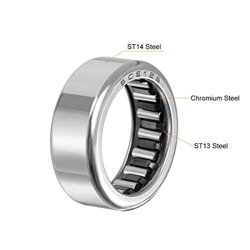 uxcell SCE126 Needle Roller Bearings, Drawn Cup Open End, 3/4-inch Bore 1-inch OD 3/8-inch Width 8300N Static Load 7100N Dynamic Load 5pcs - size: 1x3/4x3/8"