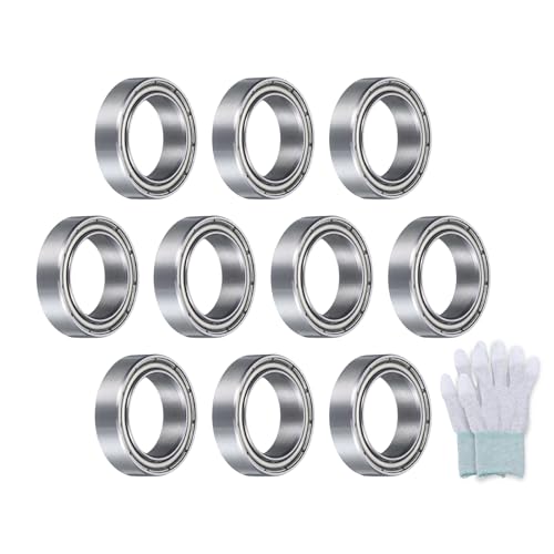 uxcell 6700ZZ Deep-Groove Ball Bearings for Rollers, 10mm x 15mm x 4mm Seal Bearings with Fiber Gloves, Double Metal Sealed Bearing Steel Skateboard Bearings 10Pcs - size: 6700ZZ