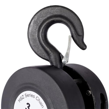 2 Ton Manual Chain Hoist, 4400 lb Hand Chain Hoist, Heavy Duty Chain Block Hoist with Mechanical Load Brake & Forged Hooks Alloy Steel Chain for Garage, Warehouse & Construction,Black - color: Black