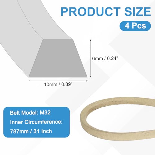 uxcell 4Pcs M32 Industrial Sewing Machine Belt 30.5" Outer Girth Rubber - size: M32
