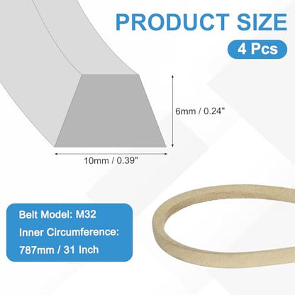 uxcell 4Pcs M32 Industrial Sewing Machine Belt 30.5" Outer Girth Rubber - size: M32