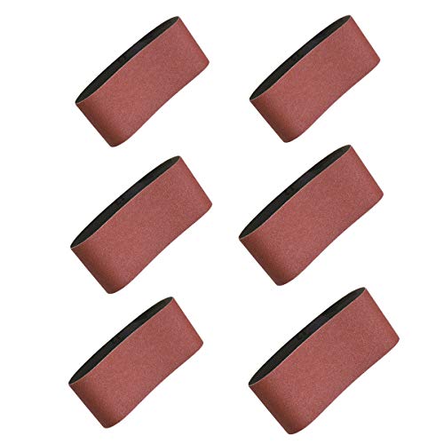 2-1/2 x 16 Sanding Belts, Aluminum Oxide Abrasive Sandpaper Assortment,3 Each of 40 80 120 150 240 400 Grits, 18 Pack