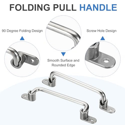 uxcell 304 Stainless Steel Folding Pull Handle (Hole Distance 7") - size: 7"