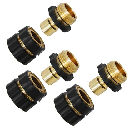 Lifynste 3/4 Inch Garden Hose Quick Connector Fittings, Easy Connector Fitting, Male and Female Set, 3 Pack - style: Set of 3
