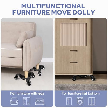 KEDSUM Furniture Dolly, 1150LBS Furniture Lifter Tool Set, 10" Heavy Duty Moving Dolly with 3 Wheels, Used for Moving Sofa, Piano, Cabinet - size: 10 inch
