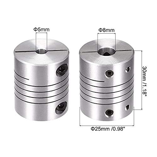 uxcell 2PCS Motor Shaft 5mm to 8mm Helical Beam Coupler Coupling 25mm Dia 30mm Length - size: 5mm to 8mm