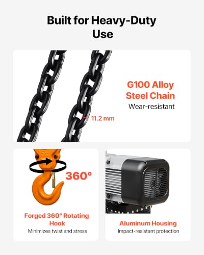 VEVOR 2-Speed 11000lbs Electric Chain Hoist, 30ft Lift Overhead Crane Hoist