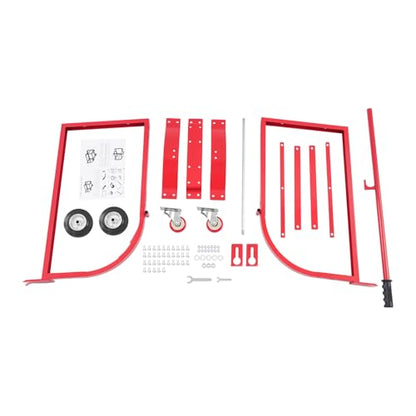 Drum Cradle with Wheels,660lbs Load Drum Dolly,55gal Movable Drum Rack - color: Red