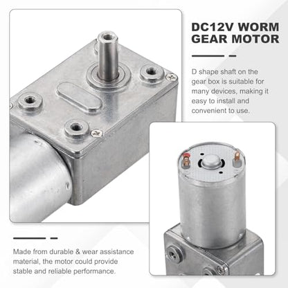 MECCANIXITY DC24V Worm Gear Motor, 6RPM 14mm D Shaft Self-Locking High Torque Speed Reduction Gear Motor for Automotive, Home Appliances, Robotics with Bracket&Screws - size: 6RPM, style: DC24V