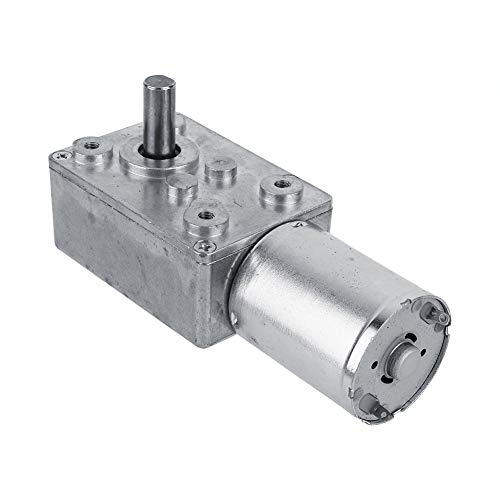 Joyzan Worm Geared Motor, DC 12V Gear Box Reversible High Torque Reversed Turbine Electric Drive Reduction Window Door Lock Opener Miniature Winch Robot Rotating Table Curtain Machine 10KG.CM 62RPM