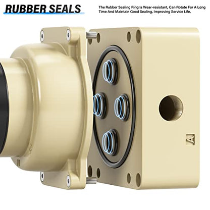 TAILONZ Rotary Lever Hand Valve HV-04 1/2"NPT 3 Position 4 Way - size: 1/2" NPT