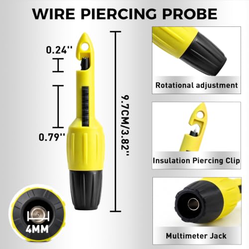 24-Piece Back Probe Kit, Multimeter Back Probe Pins with Test Leads, Alligator Clips, Piercing Probes, Automotive Electrical Circuit Diagnostic Tool Set for Car Repair - color: 24-Piece Multi-color