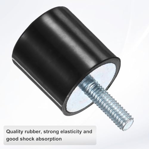 M METERXITY 4-Pack Rubber Mounts D25mmxH25mm Male Vibration Isolators Cylindrical Shock Absorber W M6 x 18mm Studs for Air Compressor/Car/Pump/Boat/Garage Motor/Bobbins Rubber Isolators - size: M6 x 18mm, 25mm x 25mm