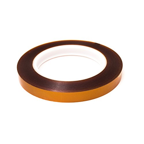 Bertech - PPTDE-3/8 Double Sided Polyimide Tape, 1 Mil Thick, 3/8 Inches Wide x 36 Yards Long, Silicone Adhesive on Both Sides, 3 Inch Core, RoHS and REACH Compliant - size: 0.375 Inches