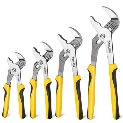 TOPLINE 4-piece Groove Joint Pliers Set with12-in, 10-in, 8-in and 6-in - style: Bi-Material Handle