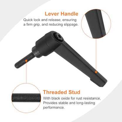 uxcell 1Pcs M5 x 20mm Adjustable Knobs Handle Male Thread Push Button Ratchet Quick Release Locking Rotating Bolt for Lathe Machinery, Black - size: M5 x 20mm