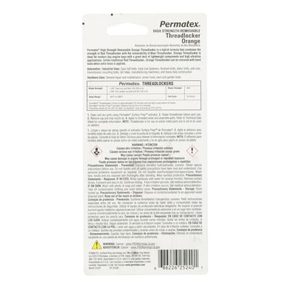 Permatex 25240 High Strength Removable Threadlocker Orange Liquid, 36 ml - size: 36 ml, style: Liquid - High Strength